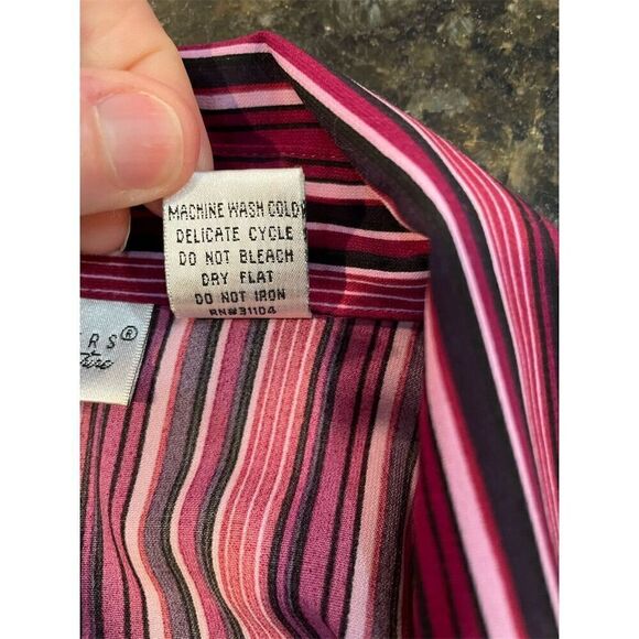 Kim Rogers Women's 2XL Striped Button-Up Blouse Multicolor Long Sleeve - Picture 7 of 8